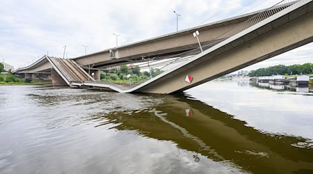 Vier Planungsbüros sollen jeweils einen Entwurf für eine neue Dresdner Carolabrücke erarbeiten (Archivbild).   / Foto: Robert Michael/dpa