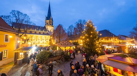 Blick auf den Radebeuler Weihnachtsmarkt. Foto: Sylvio Dittrich/Stadt Radebeul