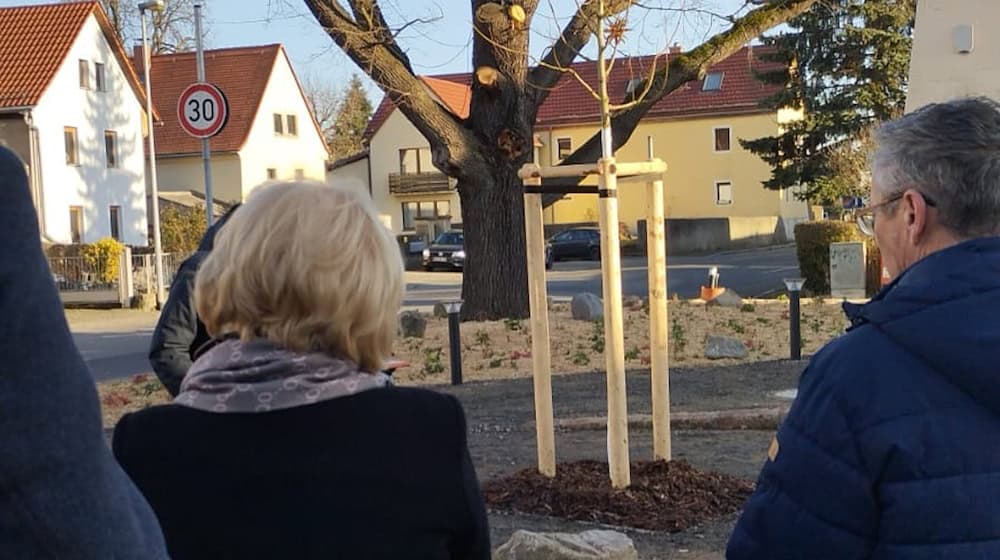 Der neue Dorfplatz mit Linde. Foto: privat