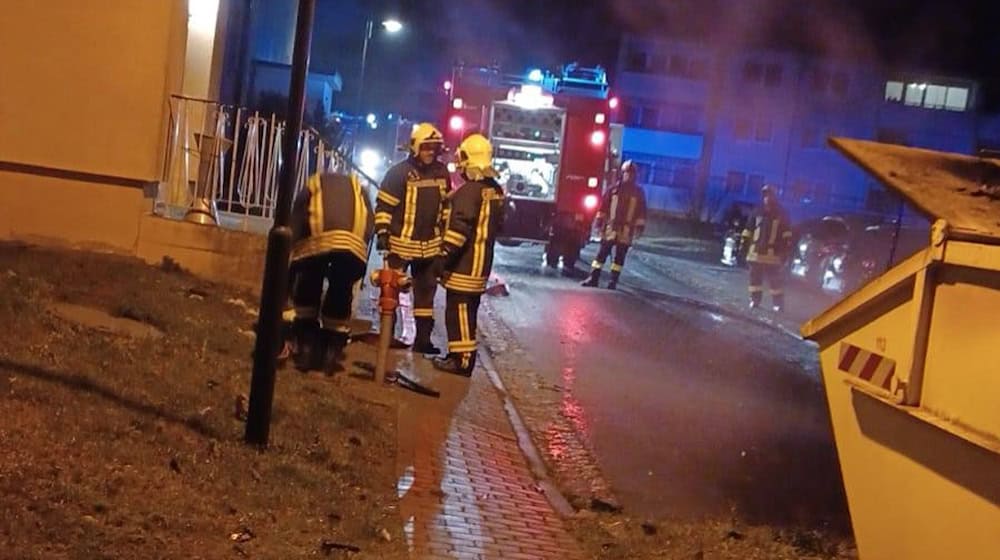 Containerbrand in Stauchitz. Foto: Feuerwehr 