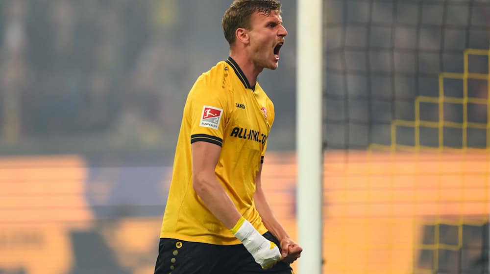 Christoph Daferner of Dynamo Dresden scored the 1:1 equalizer in the training camp test match. (Archive picture) / Photo: Robert Michael/dpa