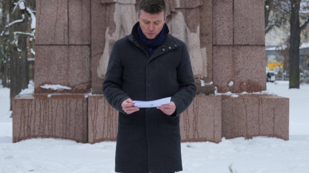 Oberbürgermeister Markus Renner bei seiner Gedenkrede. Foto: Stadt Meißen
