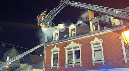 Brand in Siebenlehn am Markt. Foto: Feuerwehr Wilsdruff