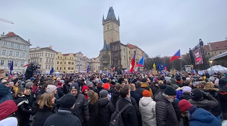 Großdemo für den Präsidenten in Prag. Foto: Hannes Mallek