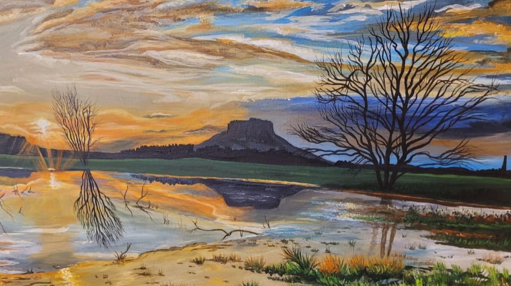 Der Stolpener Malermeister Werner Täubrich findet seine Motive in der Stolpener Heimat sowie der Sächsischen Schweiz. Foto: PR