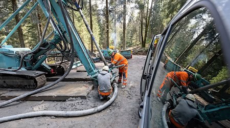 Deep drilling is used to explore a tin deposit in the forest near Tellerhäuser (archive photo). / Photo: Hendrik Schmidt/dpa