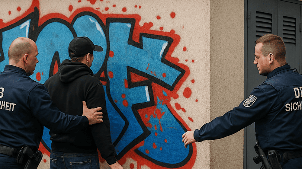 Am Sonntag wurde am Emerich-Ambros-Ufer ein Graffiti-Sprayer gestellt. Symbolbild: KI/copilot/microsoft