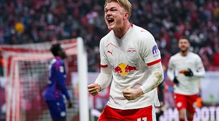 Conrad Harder will auch in den Topspielen mit RB Leipzig jubeln. (Archivbild) / Foto: Jan Woitas/dpa