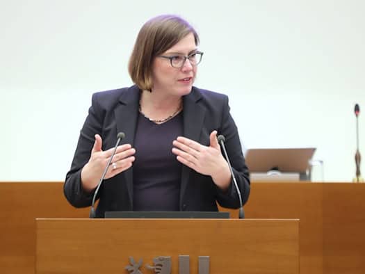 Kulturbürgermeisterin Skadi Jennicke (Die Linke) spricht im Leipziger Stadtrat. Foto: Jan Kaefer