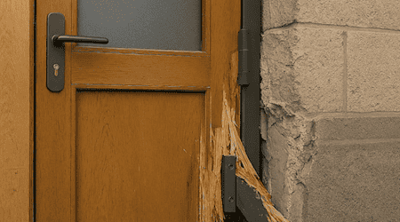 Ein betrunkener Mann hat im Bahnhof Neustadt die Tür eines Warteraums und das anliegende Mauerwerk beschädigt. Symbolbild: KI/copilot-microsoft