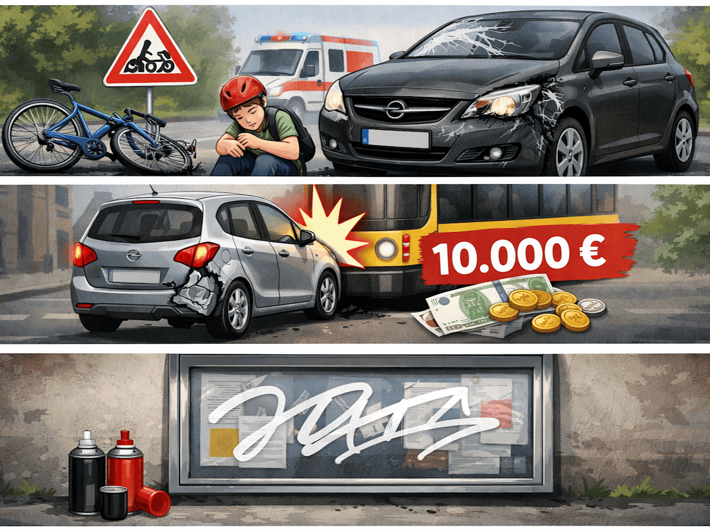 Unfall mit Kind, Straßenbahn-Crash und Vandalismus – das passierte am Montag in Dresden