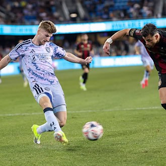 Timo Werner (l) bereitete das zweite Tor für San José vor. / Foto: Jeff Mulvihill Jr./ZUMA Press Wire/dpa