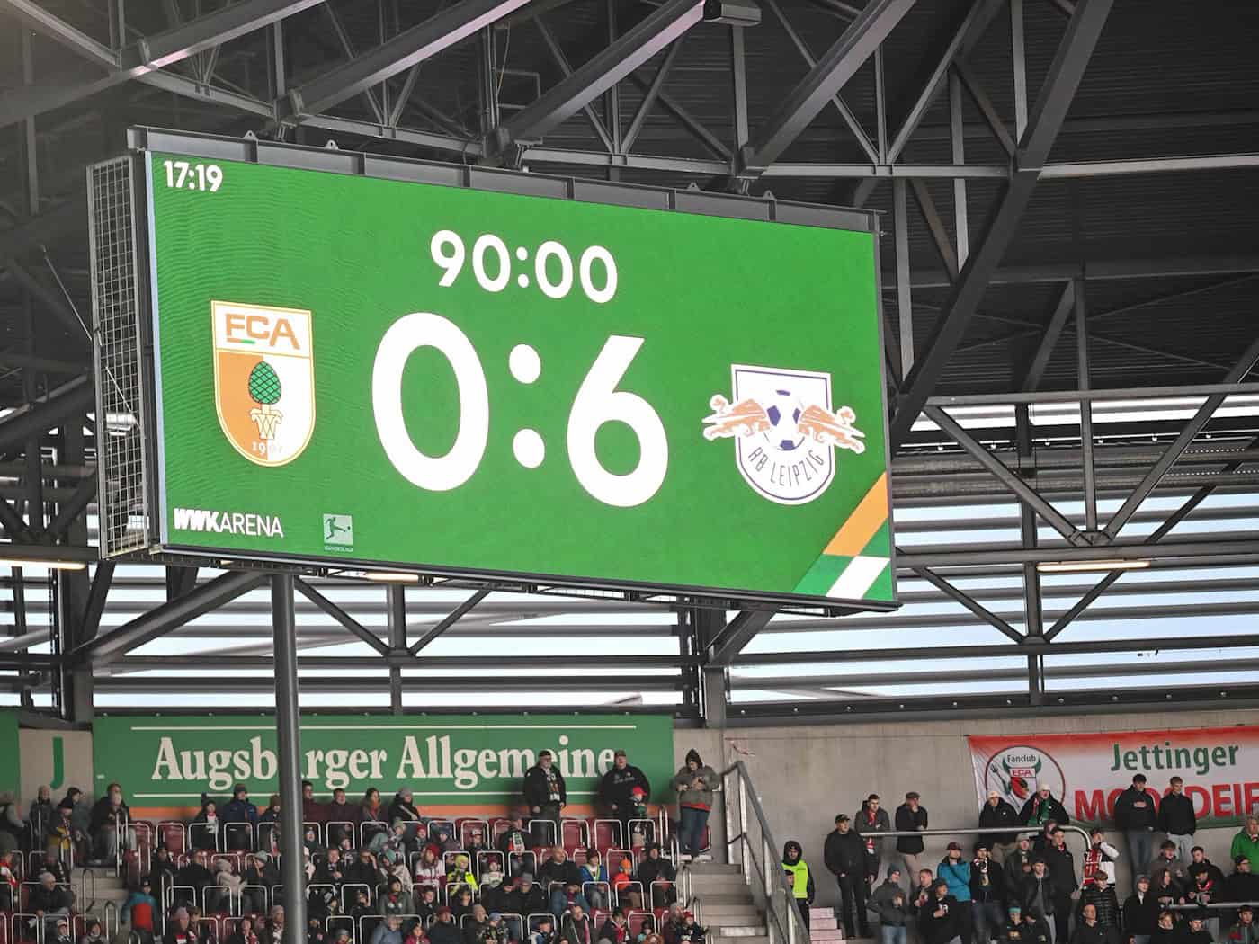 Hinspiel wublendować: RB dyrbi přećiwo Augsburgej dale dypkować