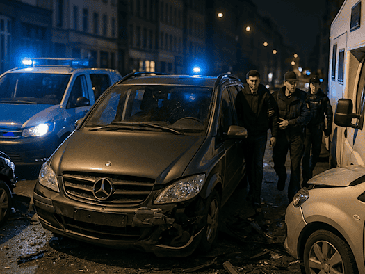 Unfallserie mit gestohlenem Mercedes in Dresden – zwei Männer festgenommen