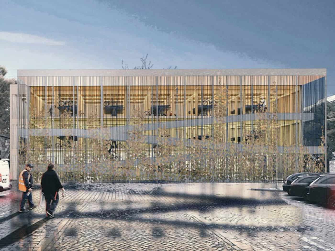 Am Schlesischen Platz wird gebaut – für 800 Fahrräder