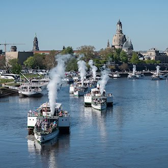 Flottenparade der Sächsischen Dampfschifffahrt