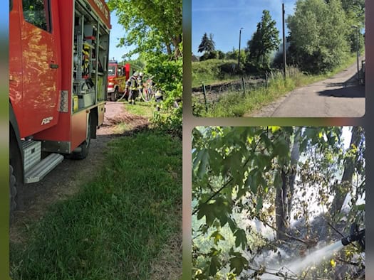 Feuerwehr löscht Böschungsbrand in Miltitz