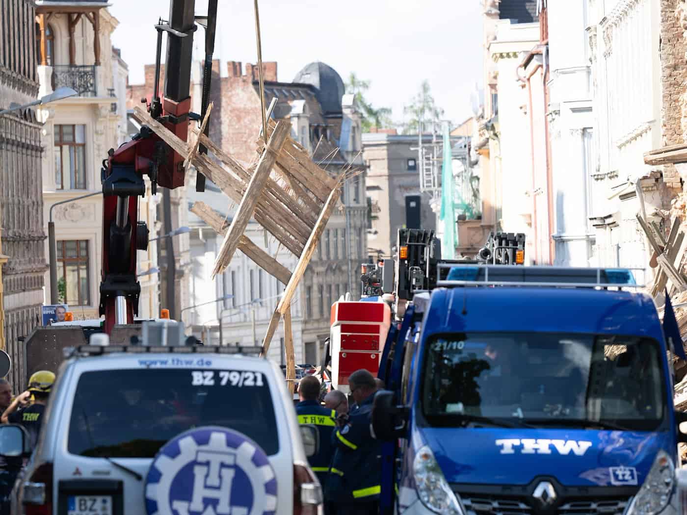 Hauseinsturz in Görlitz: Verkehr wegen Einsatz eingeschränkt