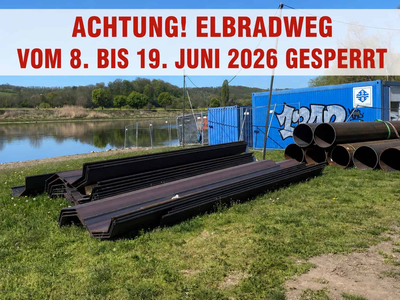 Elberadweg wird in Coswig am Fährweg gesperrt