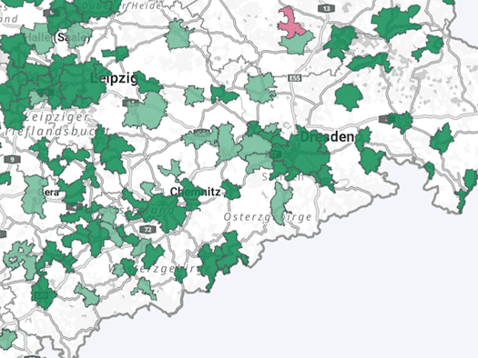 Green or sealed? The IOER Dresden map shows how well cities are prepared for heat and heavy rainfall.