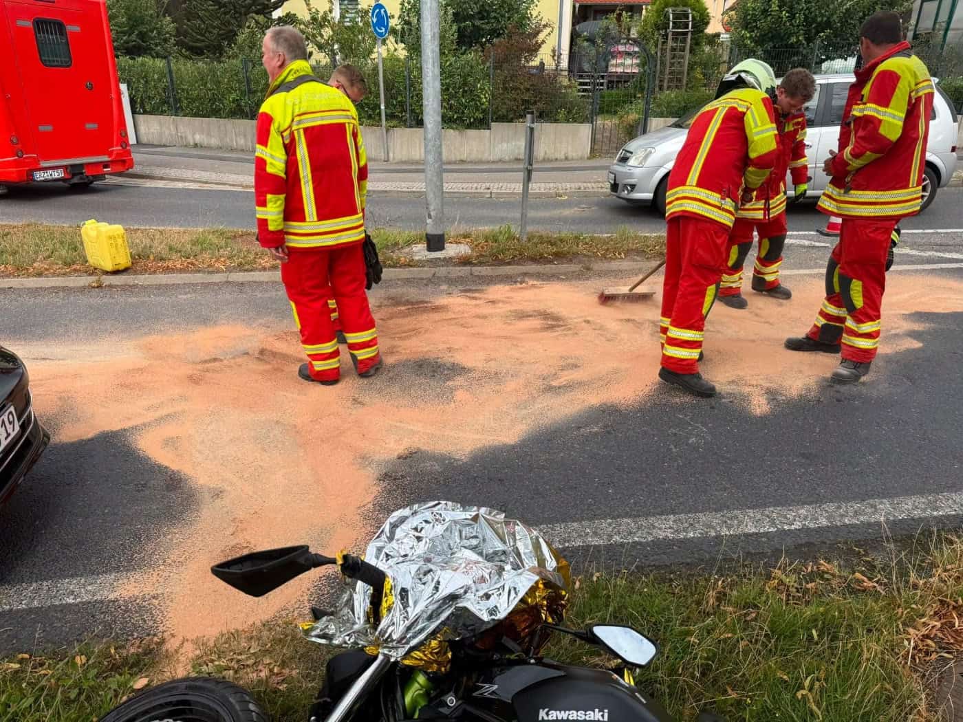 Reichenberg: Motorradfahrer verletzt sich bei Fahrfehler