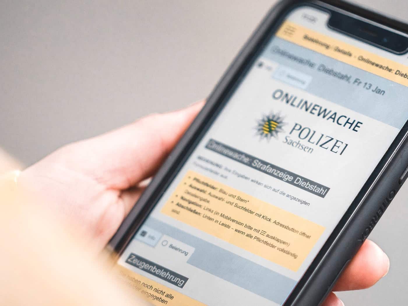 Wenn die Onlinewache zur Meldestelle wird