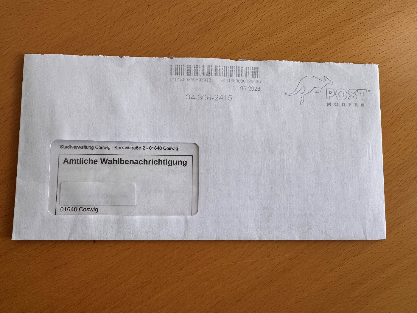 Wahlbenachrichtigung in Coswig kommt künftig per Brief