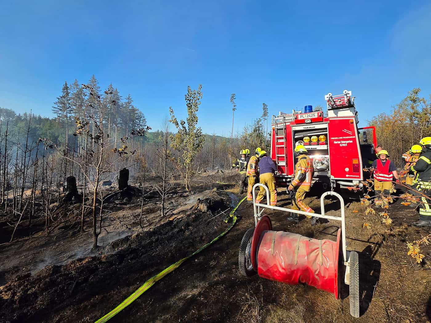 Waldbrand bei Plauen: Einsatzkräfte werden reduziert