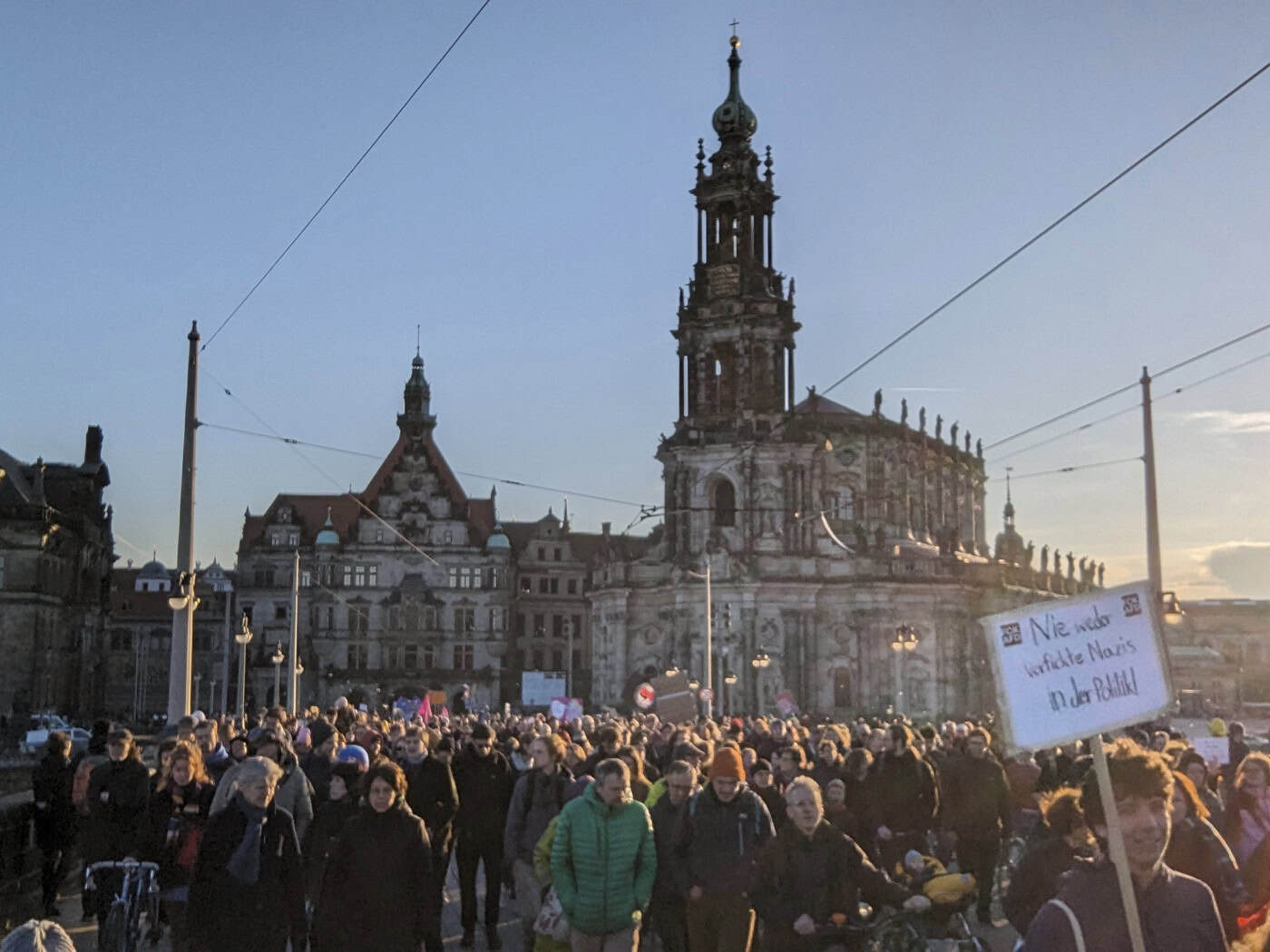 Brandmauer Demonstration in Dresden (Archivbild)
