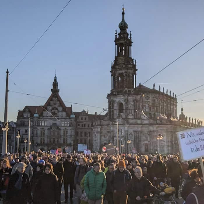 Brandmauer Demonstration in Dresden (Archivbild)