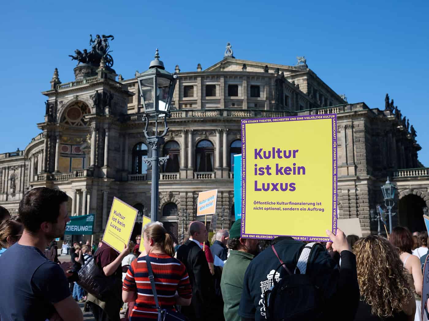 Demonstration gegen Kürzungspläne in der Kultur