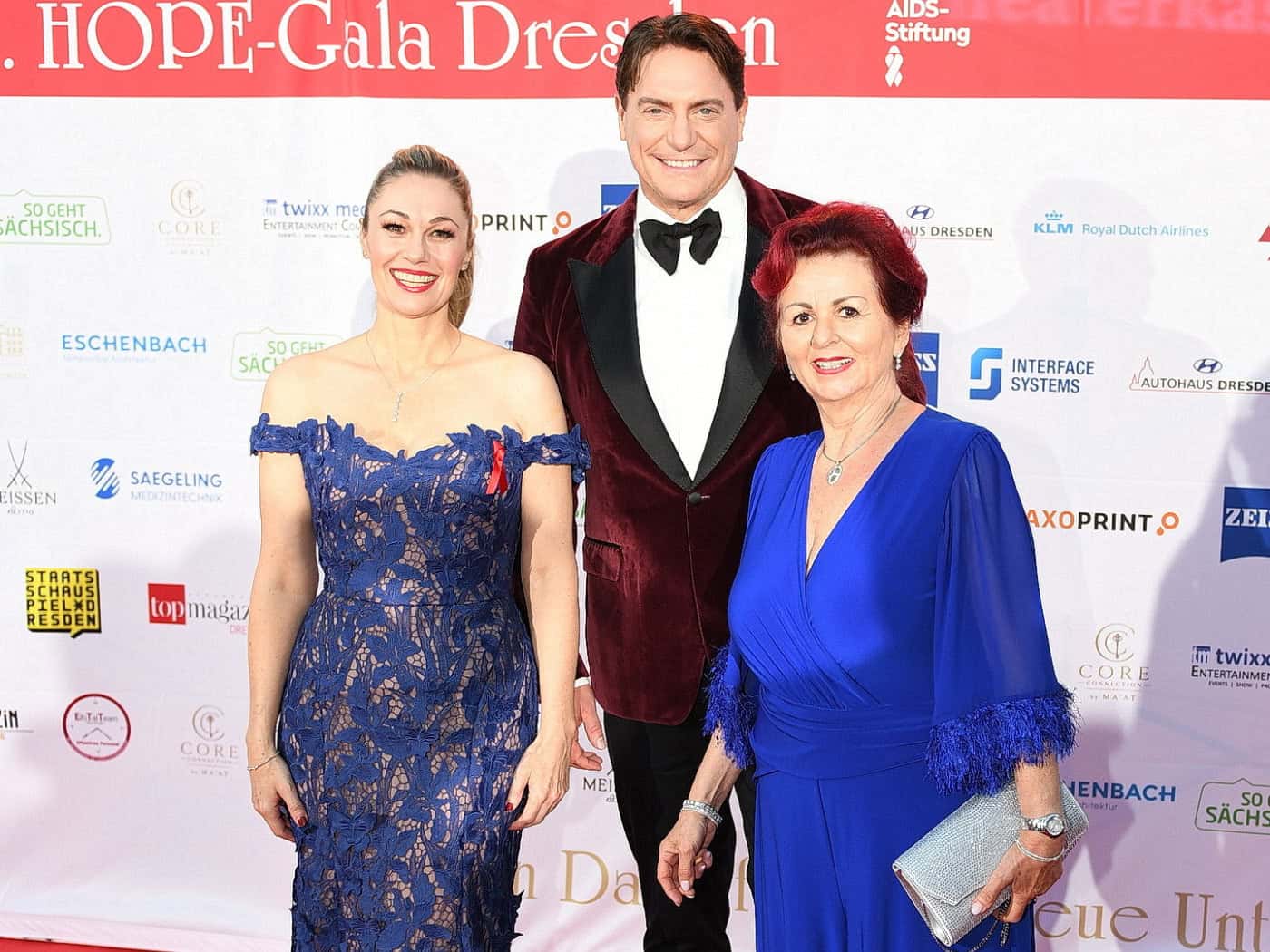 Ruth Moschner, Benjamin Bieneck und Viola Klein bei der 18. Hope Gala 2026 im Dresdener Schauspielhaus