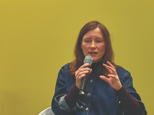 Porträt der Schriftstellerin Heike Geißler auf der Leipziger Buchmesse 2026