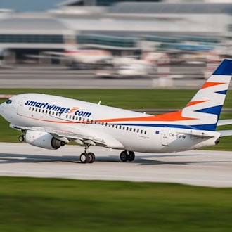 Passagierflugzeug der tschechischen Fluggesellschaft Smartwings.