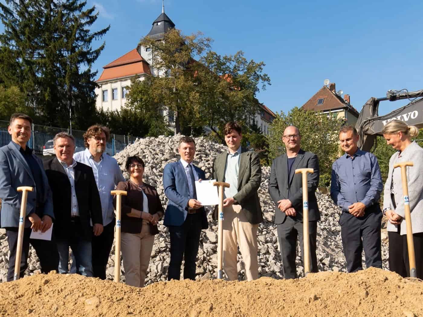 Spatenstich am Franziskaneum: Meißens größte Schule bekommt eine Dreifeldhalle