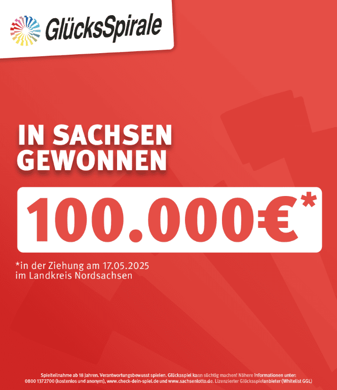 Foto zu Glück mit der GlücksSpirale: 100.000 Euro-Gewinn in Nordsachsen