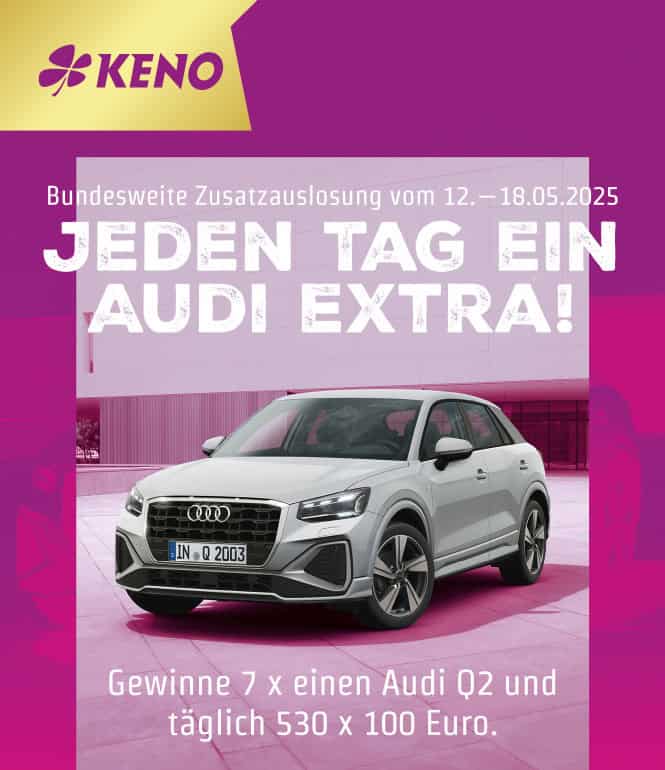 Foto zu KENO Zusatzauslosung: Jeden Tag ein Audi extra!