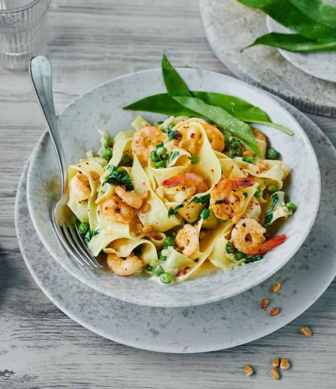 Foto zu Pasta mit Bärlauch und Garnelen