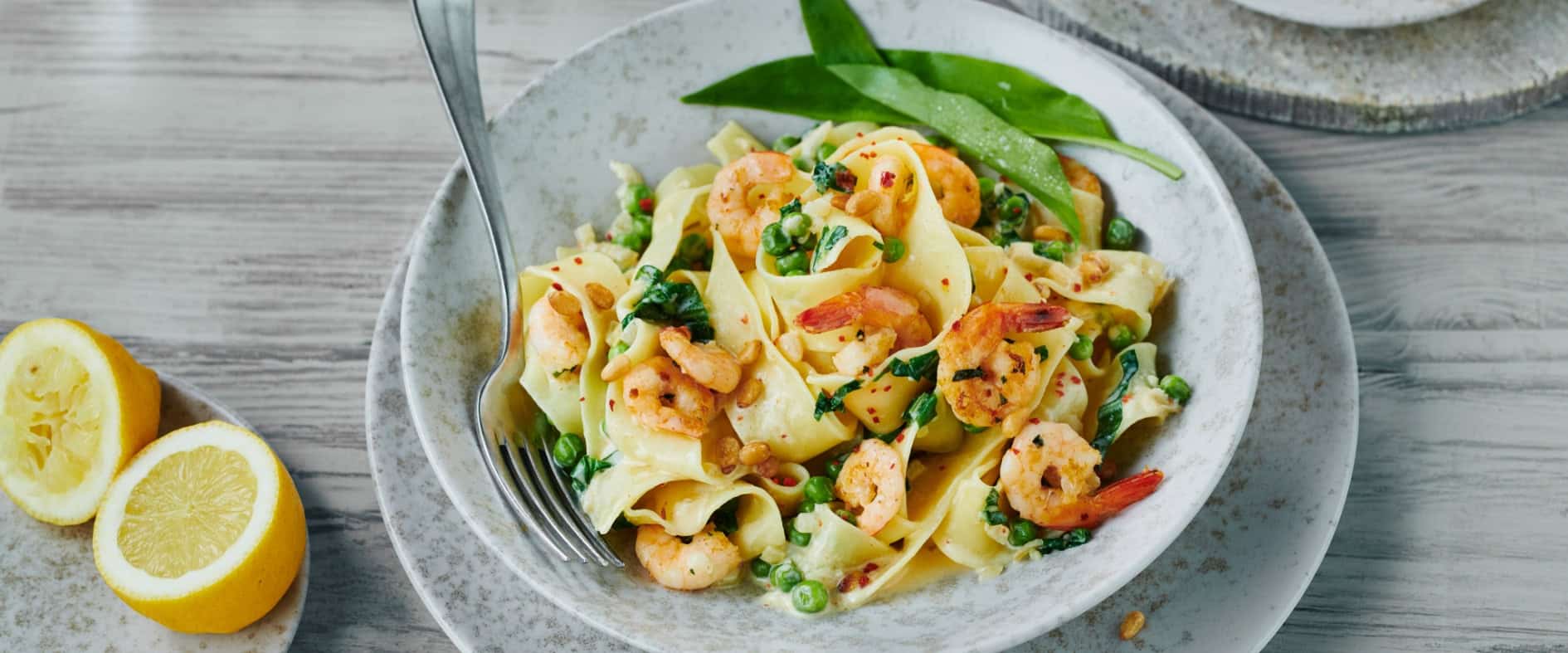 Foto zu Pasta mit Bärlauch und Garnelen