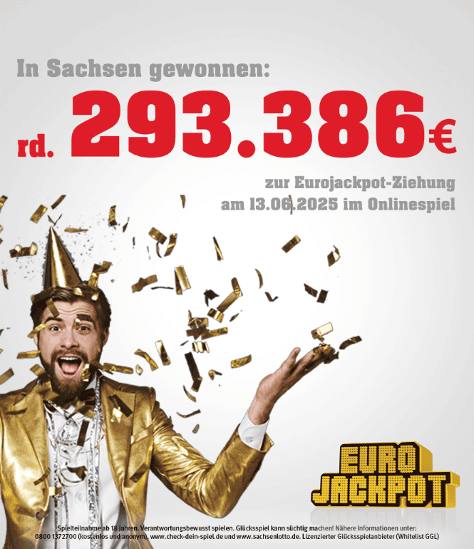 Foto zu Eurojackpot-Gewinne in Sachsen: 59.411 Euro in Leipzig, 293.386 Euro online