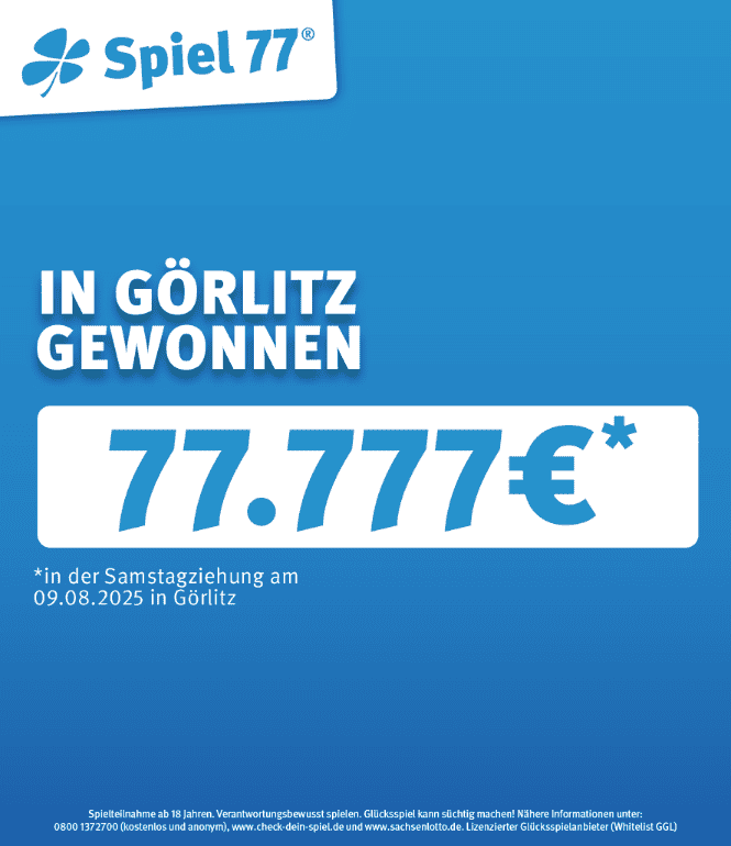 Bild zu Warmer Geldregen: Görlitz freut sich über 77.777 Euro bei Spiel 77