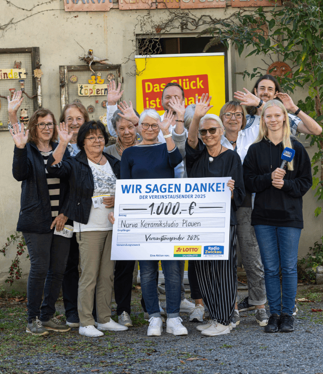 Vereinstausender für das Narva Keramikstudio Plauen: Farben für die Kreativität