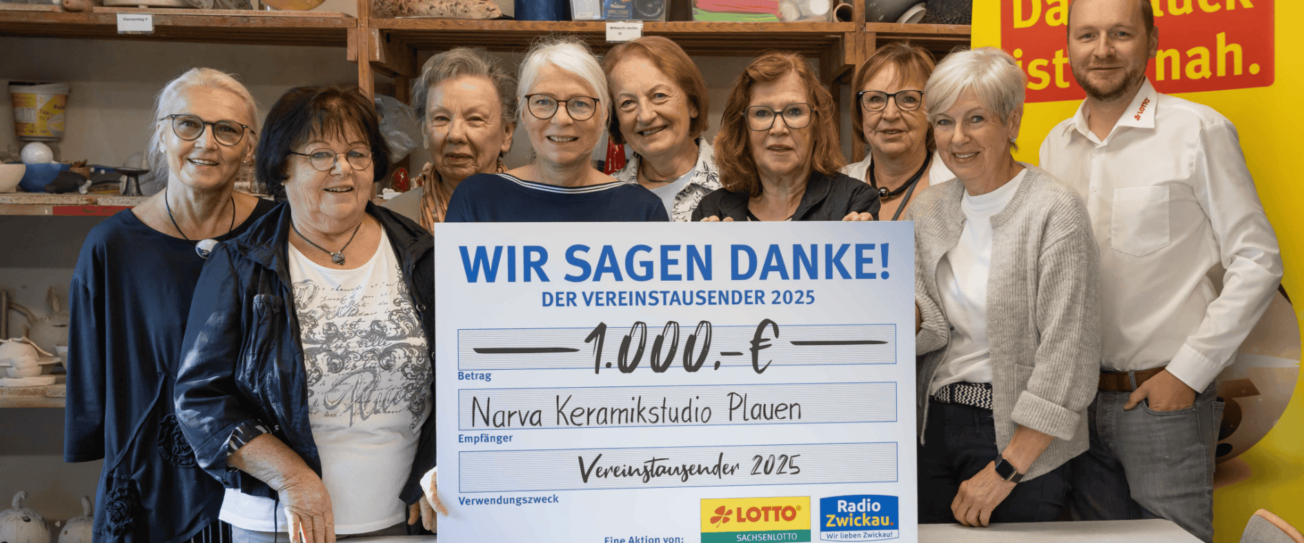 Vereinstausender für das Narva Keramikstudio Plauen: Farben für die Kreativität