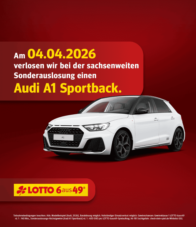 LOTTO Sonderauslosung Ostern am 04.04.2026 mit Audi A1 Sportback als Gewinn bei LOTTO 6aus49