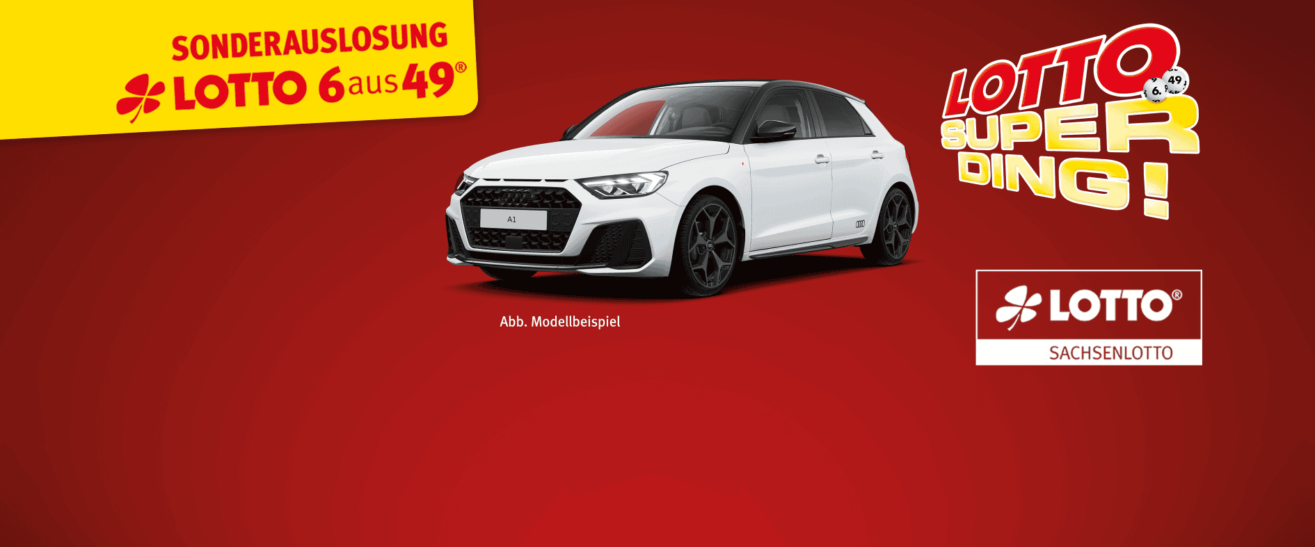 LOTTO-Sonderauslosung mit Audi A1 als Gewinn bei LOTTO 6aus49 in Sachsen