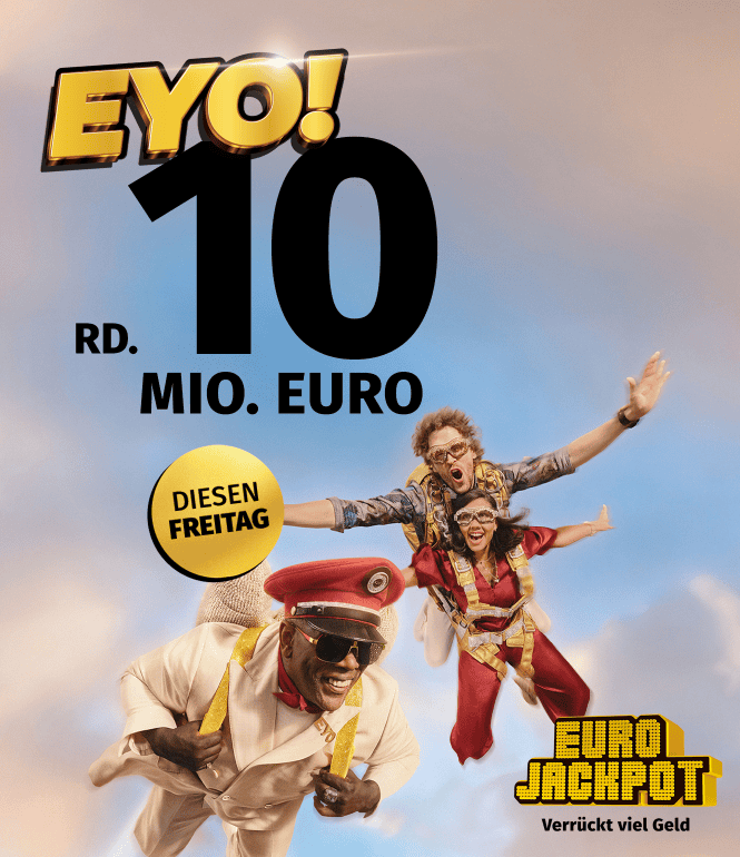 Captain Jack Eurojackpot Kampagne mit 10 Millionen Euro Jackpot und Fallschirmsprung-Szene