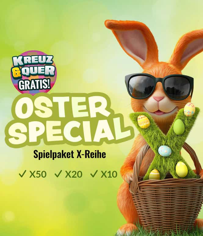 Oster Special Sachsenlotto Spielpakete 7er-Familie mit Hase und Gratis Kreuz & Quer Rubbellos