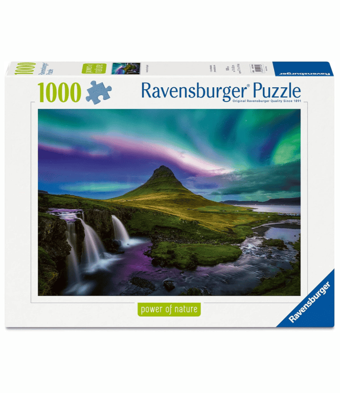 Foto zu Je ein 1000- Teile-Puzzle „Nordlichter über Kirkjufell“