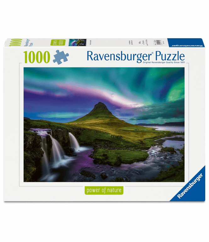 Foto zu Je ein 1.000- Teile-Puzzle – „Nordlichter über Kirkjufell“