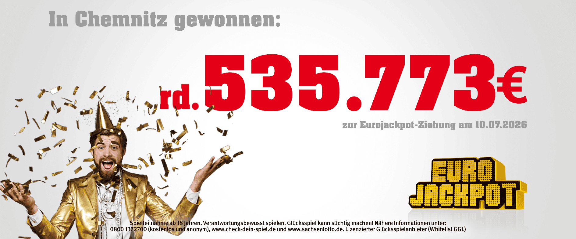 Gewinnergrafik Eurojackpot: 535.773 Euro in Chemnitz gewonnen – Ziehung vom 10.07.2026